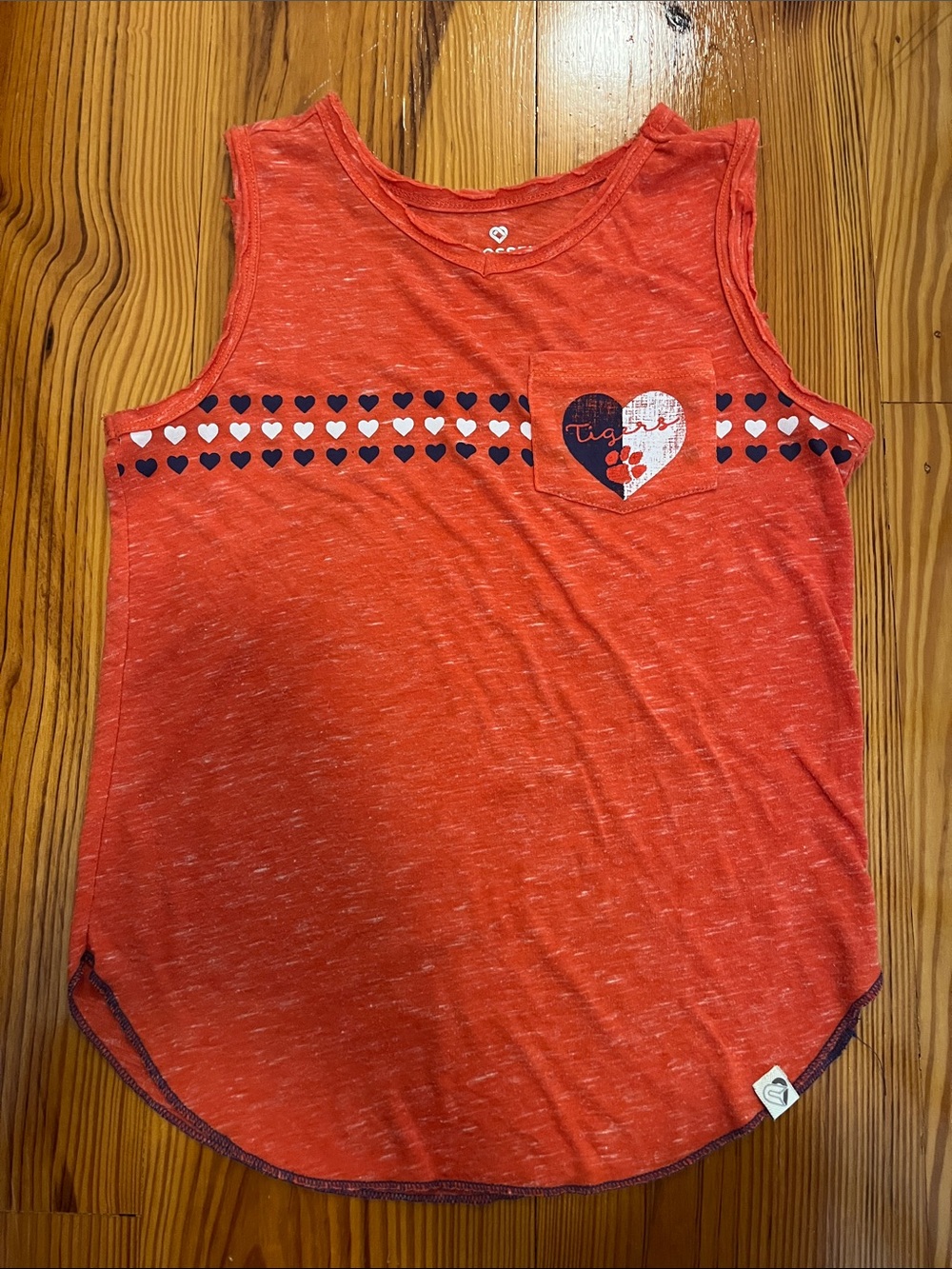 Clemson Tigers Colosseum Orange Girls' Heart Pocket Tank Top